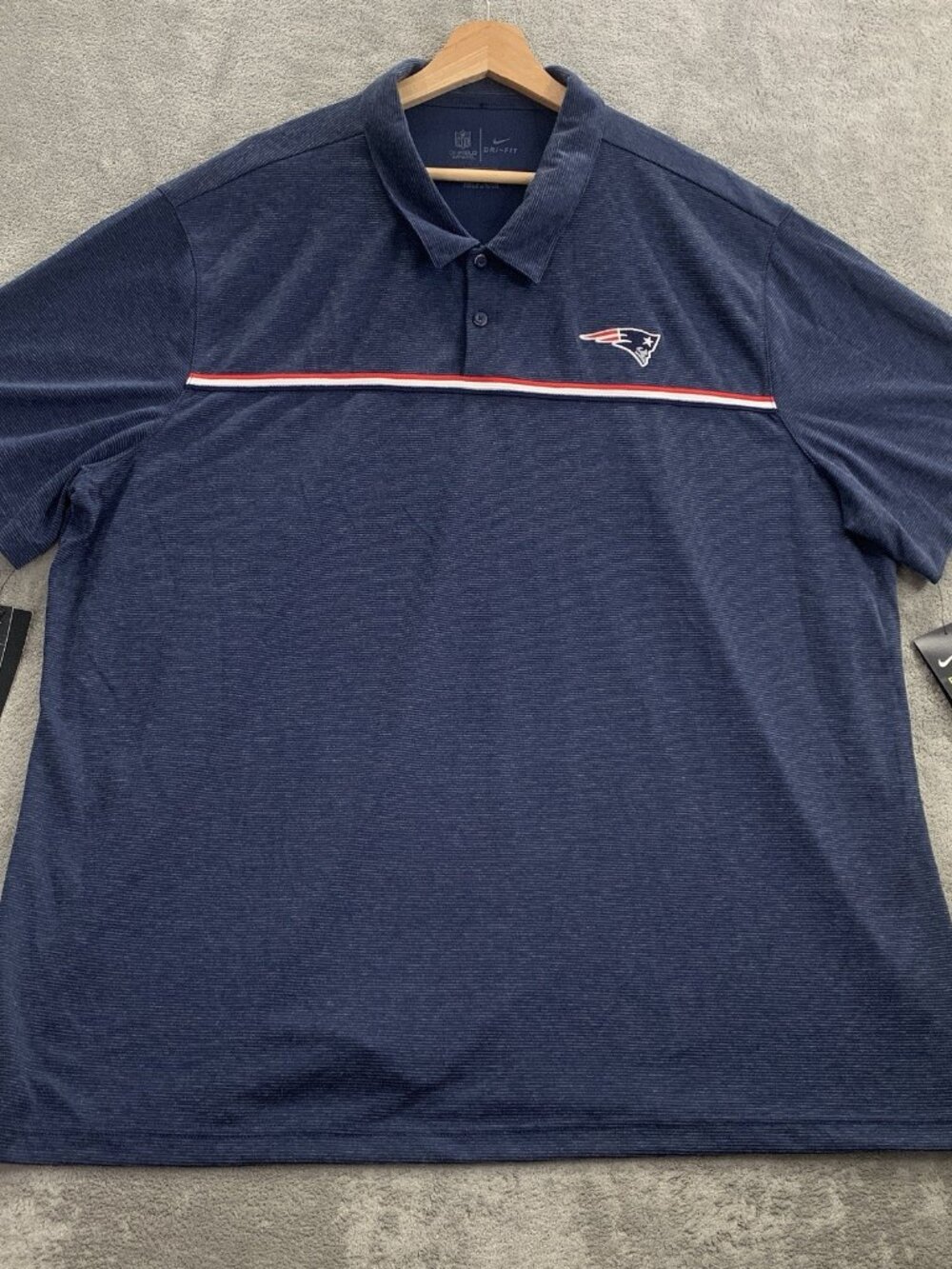 Nike Shirt Men 3XL New England Patriots On Field Coach's Polo NFL Striped CJ8420